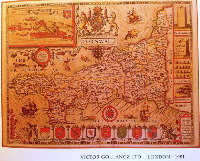Vanishing Cornwall - Daphne du Maurier - Hardcover plus two extra maps found in book