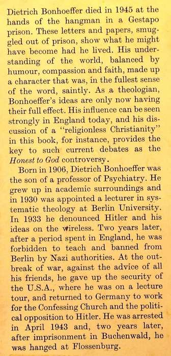 Letters & Papers from Prison - Dietrich Bonhoeffer