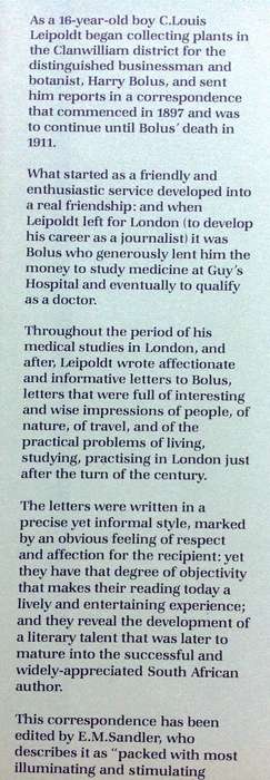 Dear Dr Bolus - C Louis Leipoldt - Edited by E M Sandler - Hardcover