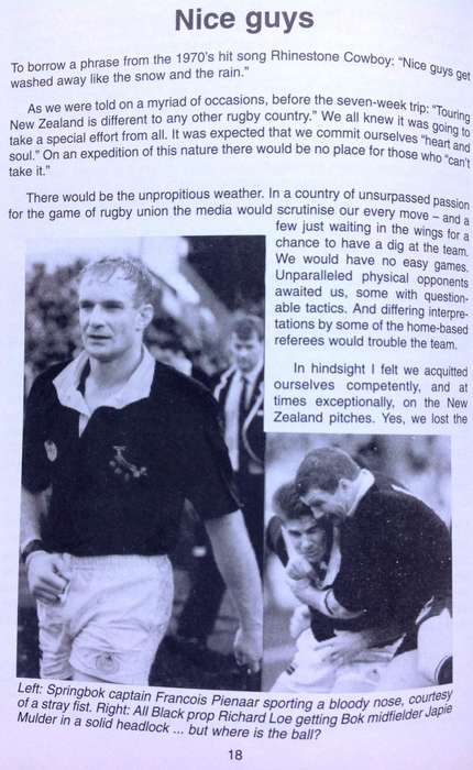 Biting Back - Johan le Roux with Jan de Koning  The 1994 Rugby Tour of New Zealand by the Springboks