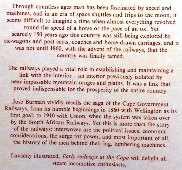 Early railways at the Cape - Jose Burman - Hardcover