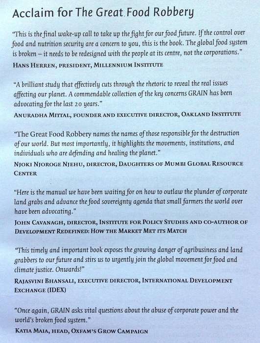 The Great Food Robbery     How corporations control food, grab land and destroy the climate