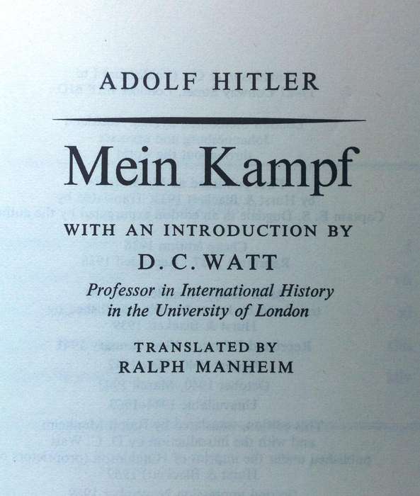 Hitlers Mein Kampf - Adolf Hitler     With an introduction by D C Watt