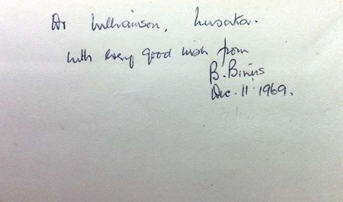A First Check List of the Herbaceous Flora of Malawi - Blodwen Binns - Hardcover - signed by Author