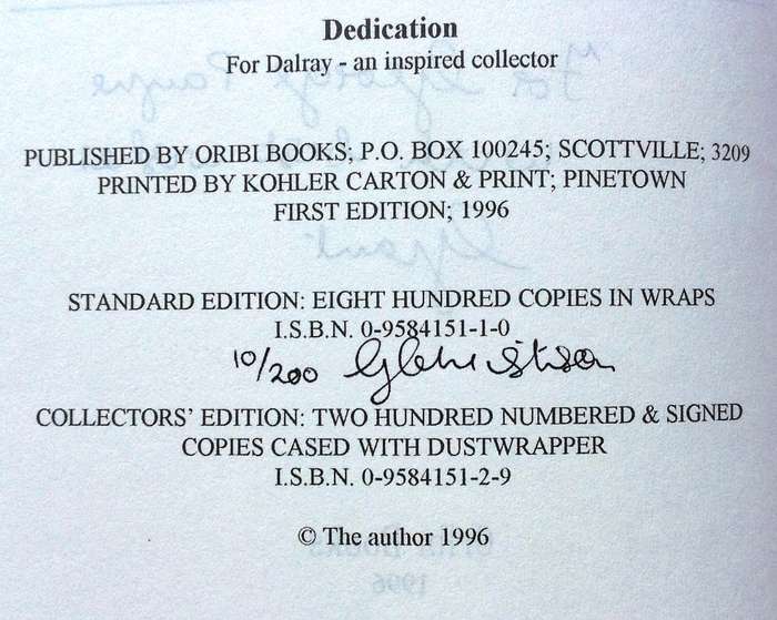 Book Collecting in South Africa - Grant Christison - Hardcover  Book signed by Author  Ltd Edition