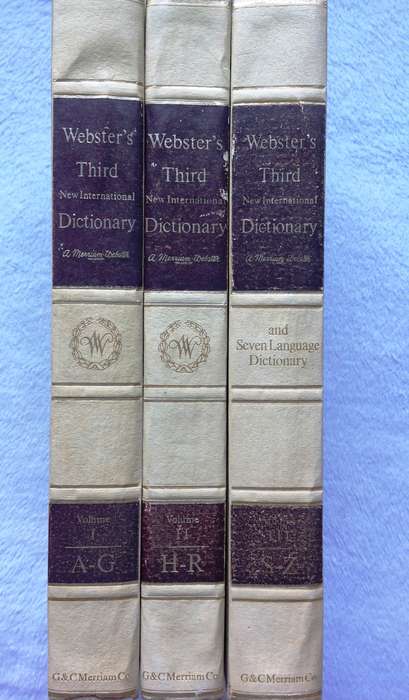 WEBSTER'S THIRD NEW INTERNATIONAL DICTIONARY - NOAH WEBSTER - COMPLETE 3 VOLUME SET