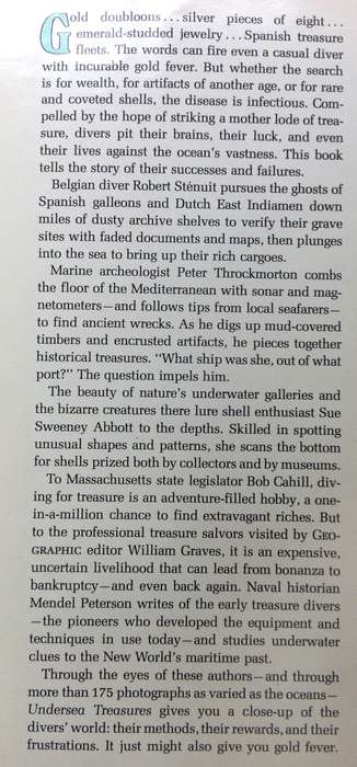 Undersea Treasures-S S Abbott, R Cahill, W Graves, M Peterson, R Stenuit, P Throckmorton-Hardcover