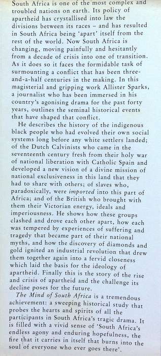 The Mind of South Africa - Allister Sparks - Hardcover