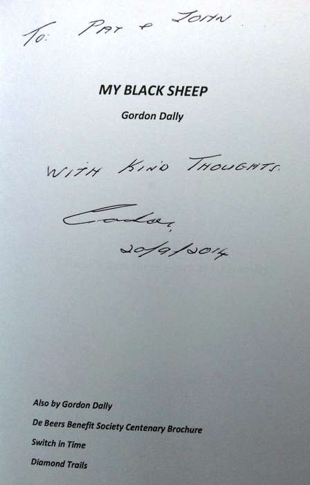 My black sheep - Gordon Dally    Book signed by Author
