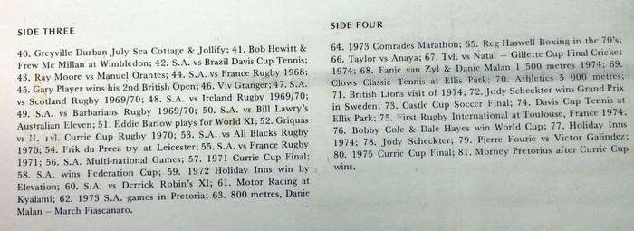 25 Years of SA Sporting Highlights 1950 - 1975 - Double Set Long Playing Records