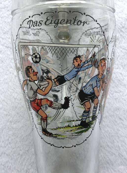 Original BMF Pewter Lidded Glass Beer Stein - Boot-shaped - Made in West Germany