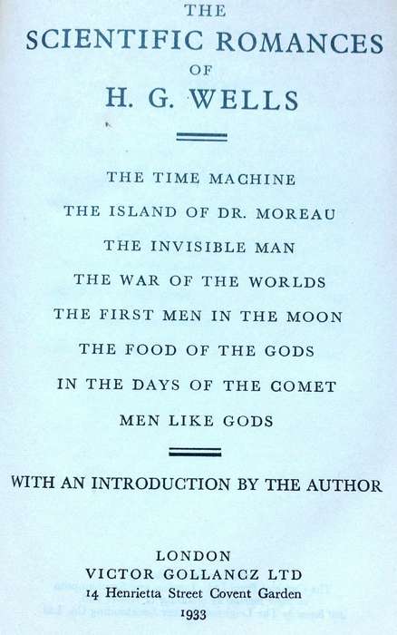 The Scientific Romances of H G Wells - Hardcover