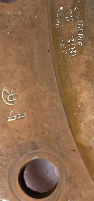 Vintage PAIR of ships brass portholes from Foundry Fontanini 1933, Udine, Italy