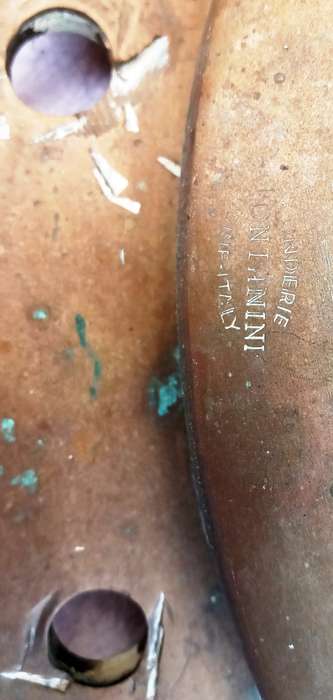 Vintage PAIR of ships brass portholes from Foundry Fontanini 1933, Udine, Italy