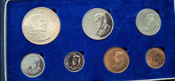 1968 RSA COMPLETE  SET WITH SOUTH AFRICA AND SUID AFRIKA COINS