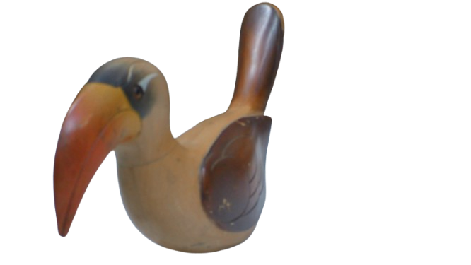 Feathers of Knysna Carved And Hand Painted Female Grey Hornbill Ltd Bird