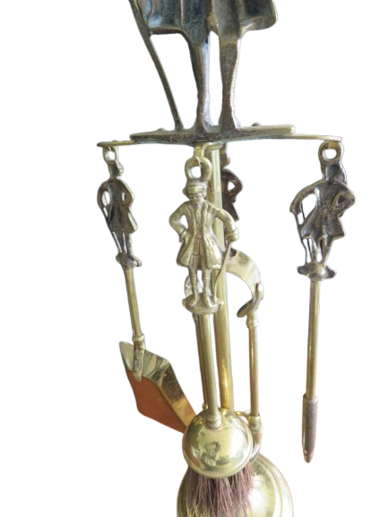Vintage brass fire place tools