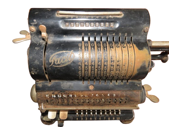 Tiger CALCULATING MACHINE Hand Mechanical Calculator Antique Vintage Black RARE