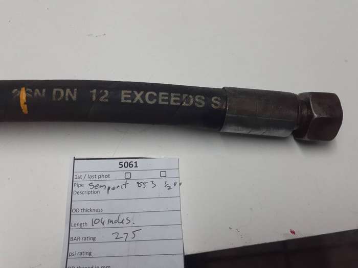 SEMPERIT DIN EN 853 DN 10 SAE hydraulic hose 3/4'' 2640mm length 275 BAR M & F