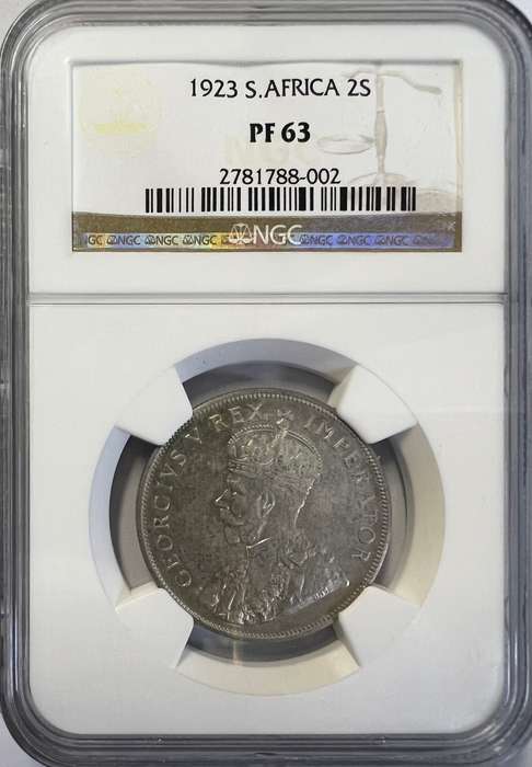 1923 South Africa 2 Shillings PF 63