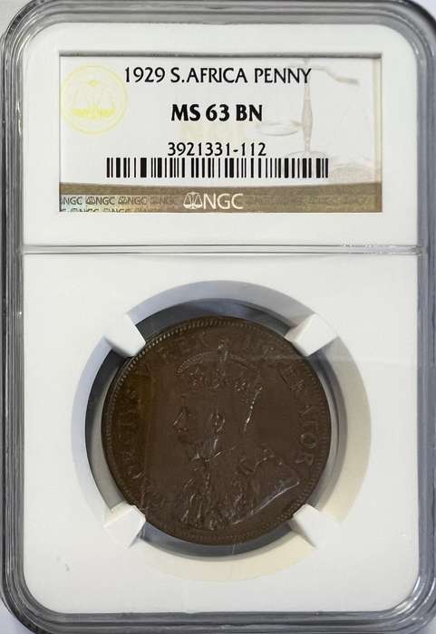 1929 South Africa Penny MS 63 BN