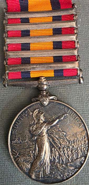 BOER WAR SOUTH AFRICAN CONSTABULARY QSA & POLICE FAITHFULL SERVICE MEDAL GROUP