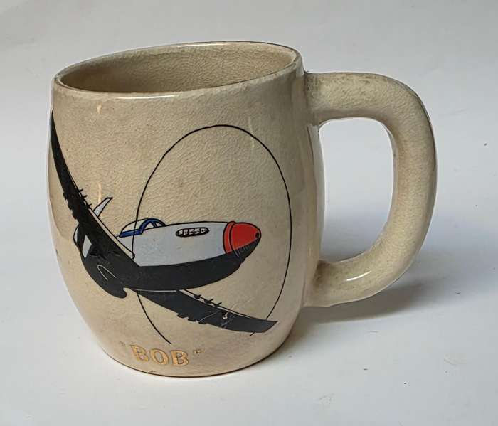 KOREA WAR. South Africa. SAAF 2 Squadron Mustang Mug Named  To BOB