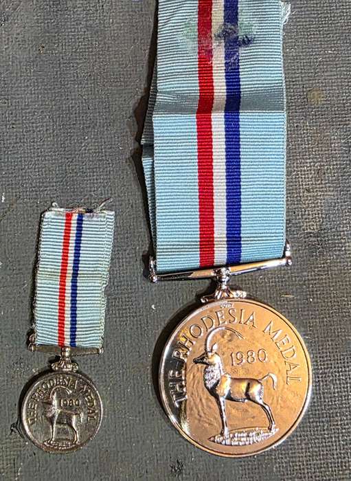 RHODESIA MEDAL FULL SIZE & MINIATURE COPY