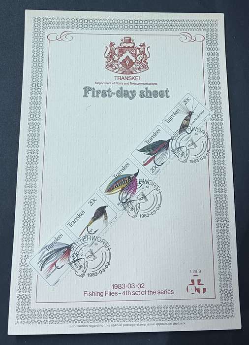 Transkei 1983 First-day Sheet 1.29.9 Fishing Flies 4th series