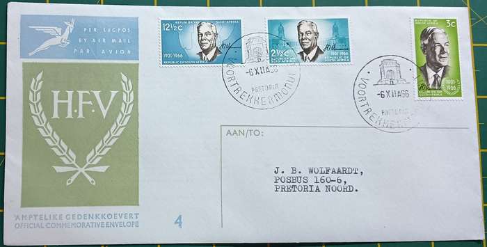 RSA 1966 Verwoerd Commemoration FDC 4