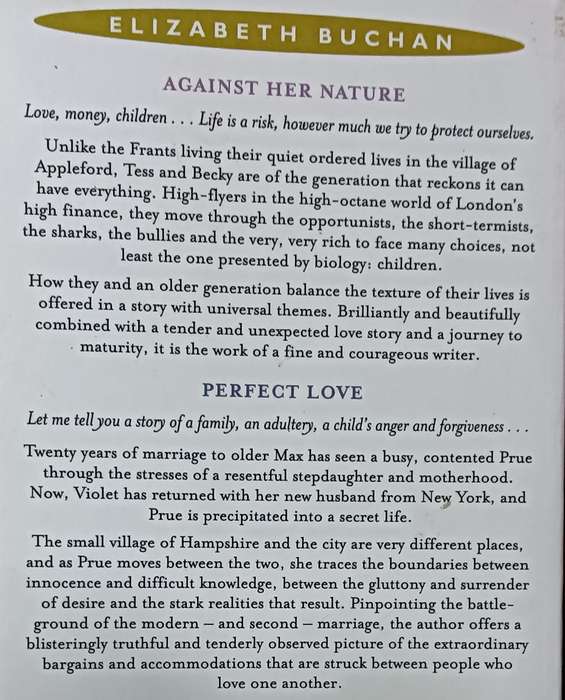 Against Her Nature & Perfect Love - Elizabeth Buchan - Softcover - 359 & 487 Pages