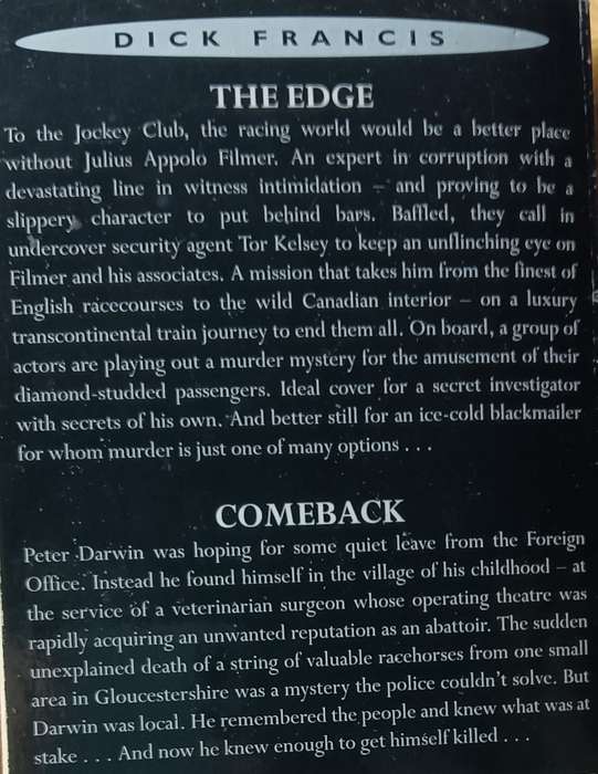 The Edge & Comeback - Pan Double - Dick Francis - Softcover - 472 & 409 Pages