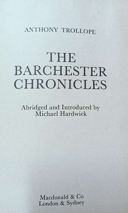 The Barchester Chronicles - Anthony Trollope - Hardcover - 430 Pages