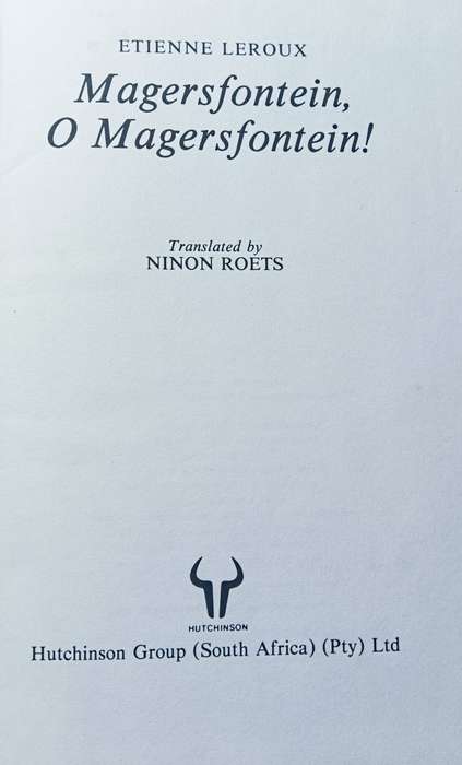 Magersfontein, O Magersfontein (English) - Etienne Leroux - Hardcover - 333 pages