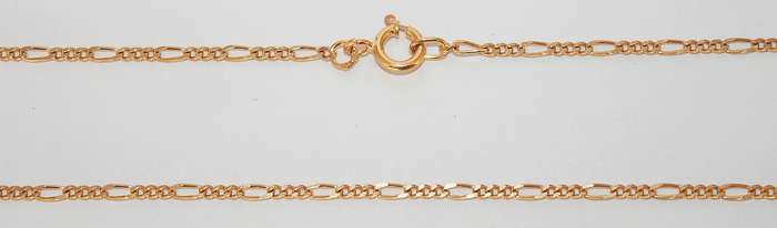19.2k / 19.2ct Portuguese rose gold CHAIN: 3+1 Figaro, 2mm wide, 60cm. Ready for you. Last one