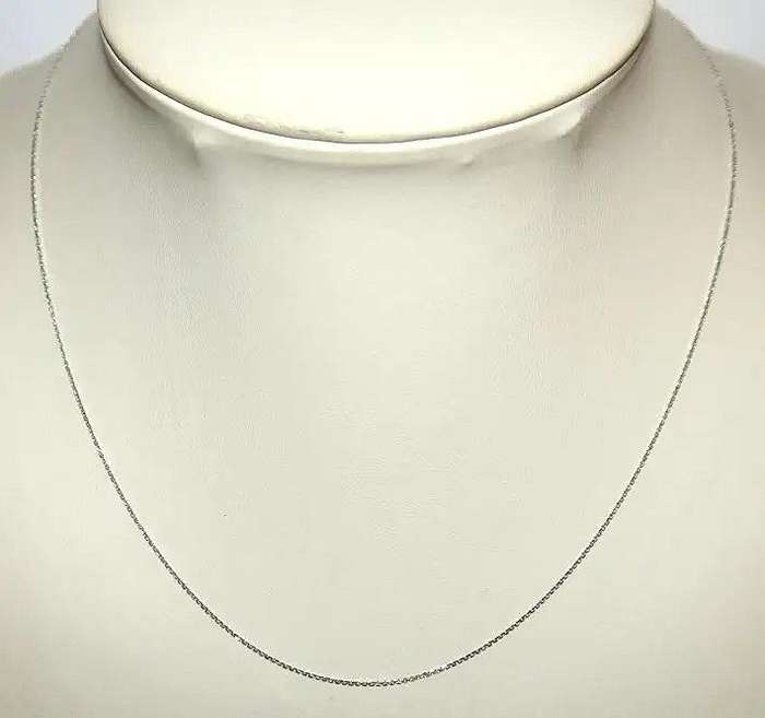9k / 9ct white gold CHAIN: diamond-cut Anchor, 0.9mm wide, 50cm