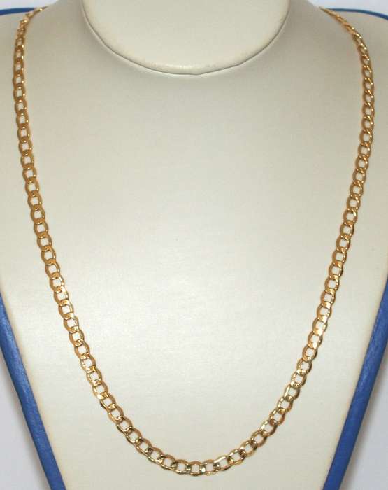 9k / 9ct gold hollow Curb CHAIN: 5.1mm wide, 55cm