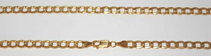 9k / 9ct gold hollow Curb CHAIN: 5.1mm wide, 55cm
