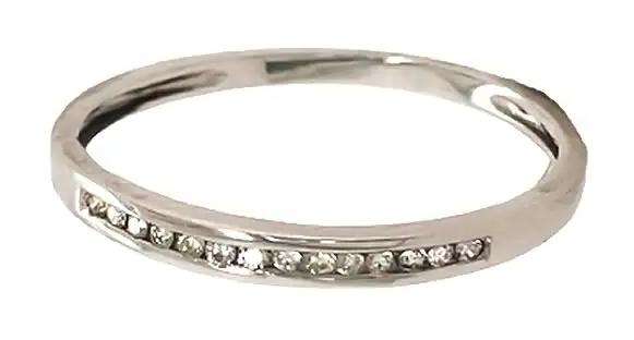 18k / 18ct white gold Eternity RING: 0.10cttw channel set diamonds