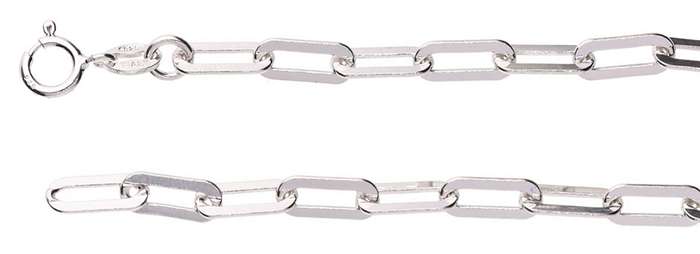 Paperclip CHAIN: 4mm wide, 50cm, sterling silver