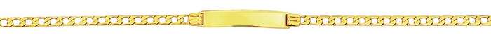 9k / 9ct gold ID BRACELET: 3.3mm wide, 19cm