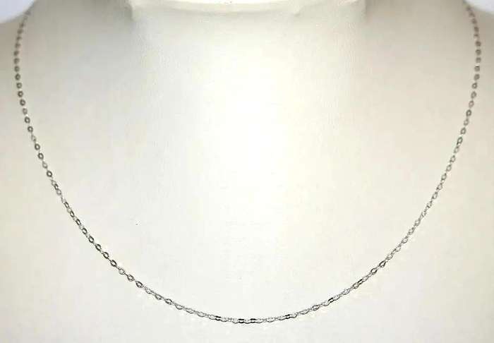 9k / 9ct white gold CHAIN: flat Anchor, 1.75mm wide, 50cm