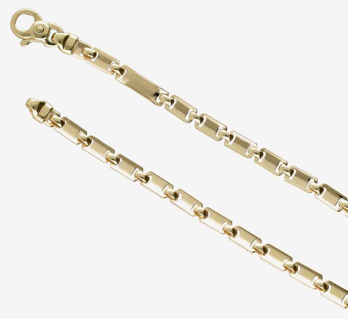 9k / 9ct gold Designer CHAIN: 4mm wide rectangular link, 60cm a STUNNER!