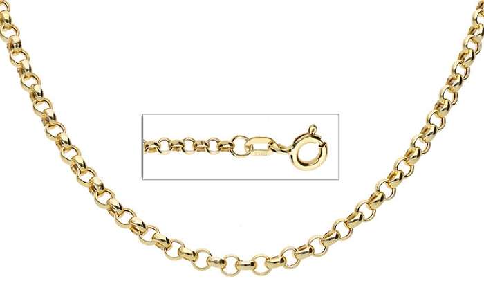9k / 9ct gold Rolo / Belcher CHAIN: 2.5mm wide, 45cm