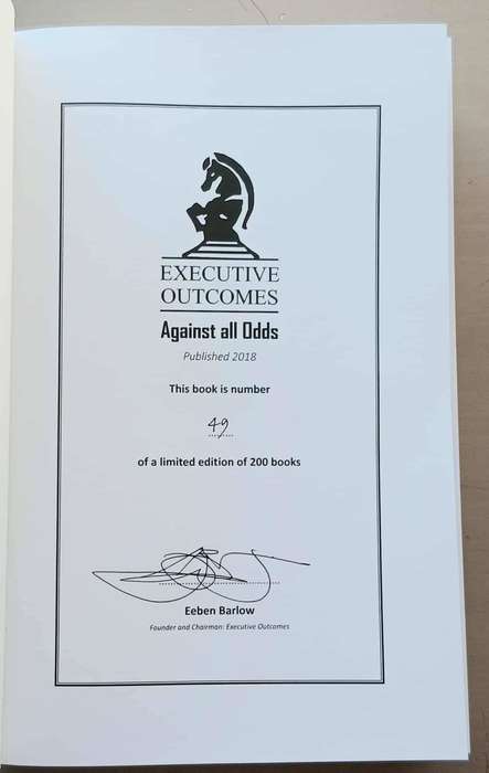 EXECUTIVE OUTCOMES: Against All Odds - Eeben Barlow  **Revised, Limited/Numbered & Signed**
