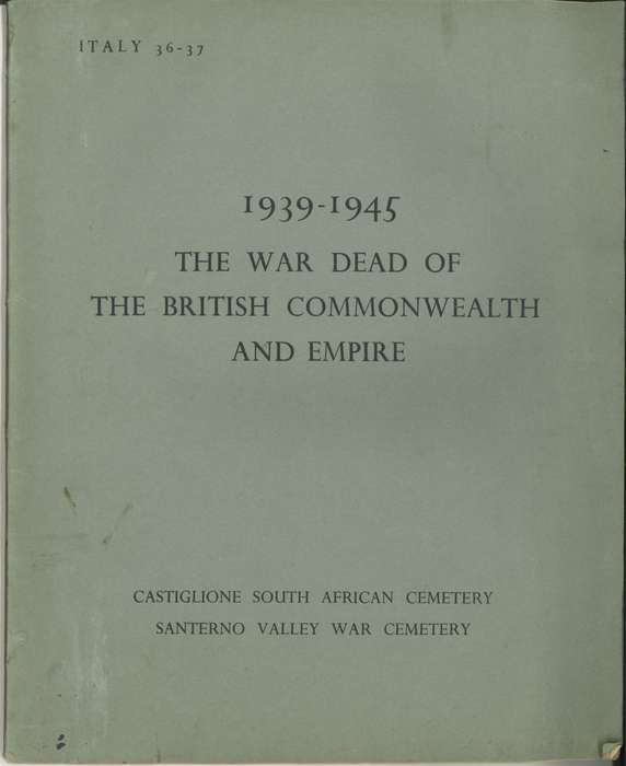 1939-1945 THE WAR DEAD OF THE BRITISH COMMONWEALTH AND EMPIRE - ITALY