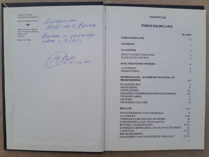 SAP OPTREDE TYDENS HANDGRANAAT-AANVALLE MANUAL
