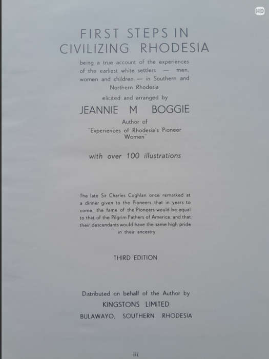 FIRST STEPS IN CIVILIZING RHODESIA
