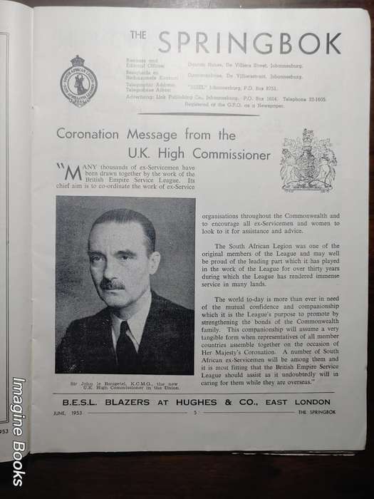 The Springbok - Official Organ of The S.A. Legion Of The B.E.S.L. - June 1953