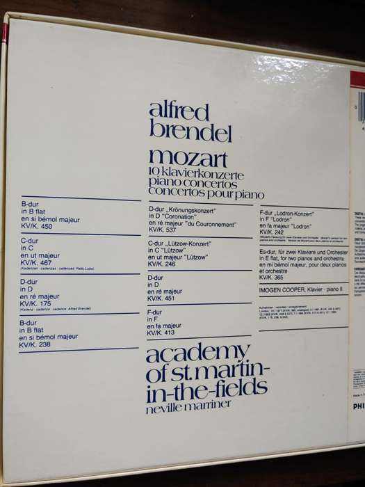 Mozart - 10 Klavierkonzerte - Piano Concertos - 4 LP Box Set - Alfred Brendel - PHILIPS